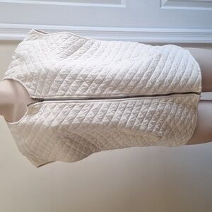 Zara Off-White Quilted Vest
